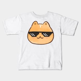 Thug orange cat Kids T-Shirt